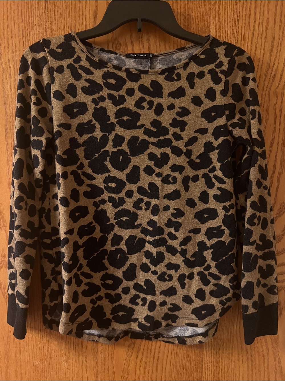 PINK CLOVER Leopard Print Long Sleeve Crewneck Sweater